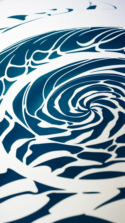 Kanze Water、abstract drawing、PAPERCUT、Spiral ripples,