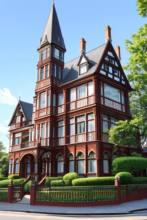 Victorian mansion of the Moriarty family,classic building style, bold with three floors,is in the center of a renowned English neighborhood,657