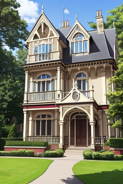 Victorian mansion of the Moriarty family,classic building style, bold with three floors,is in the center of a renowned English neighborhood,657