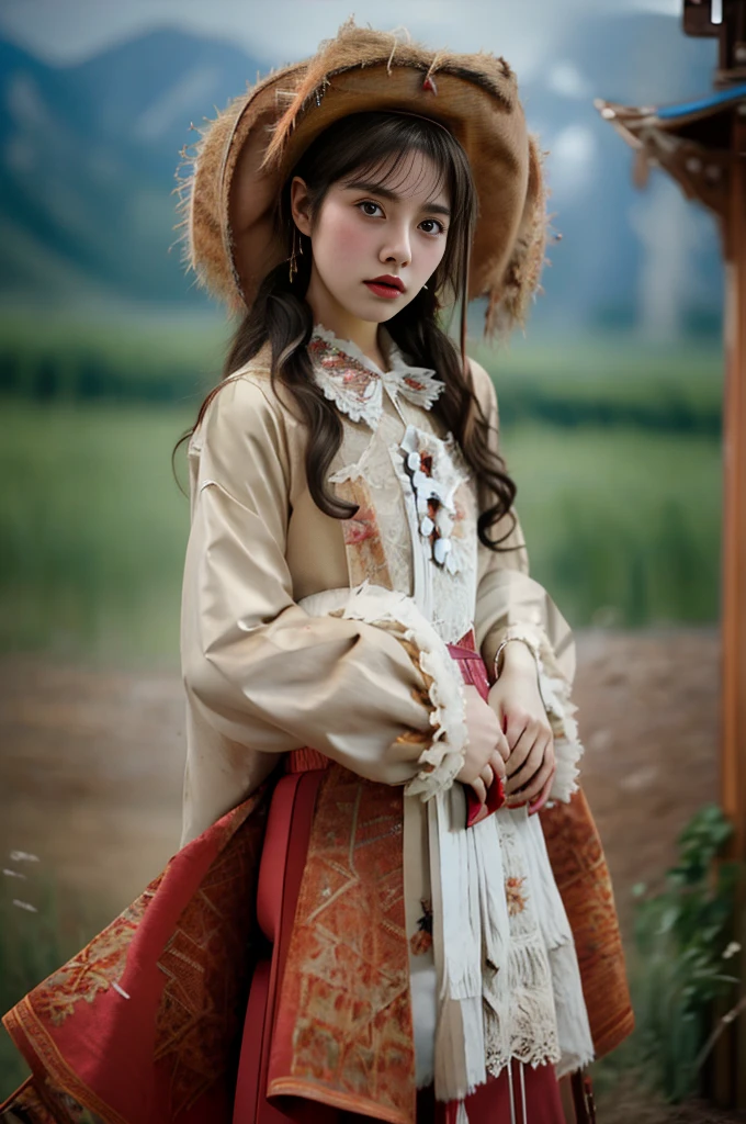 (Vision)，(panoramic:1.5)，(Wide-angle shooting:1.3)，1girl, beauty, Wearing a rose-red Lolita magic dress，Beautiful eyes，Beautiful hair accessories，背景是beauty的魔法室，Lolita style，Second Dimension，Masterpiece，High quality and high resolution，comics，Small fresh, (cowboy shot:1.8), UHD, retina, ccurate, anatomically correct, textured skin, super detail, award winning, best quality, 8k
