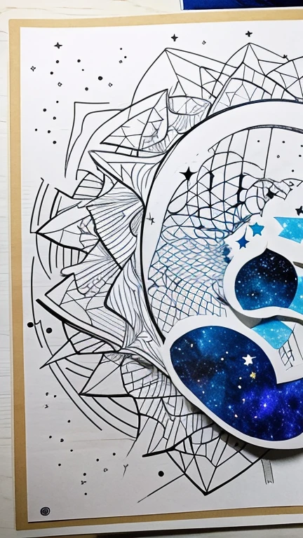 universe、star、abstract drawing、PAPERCUT