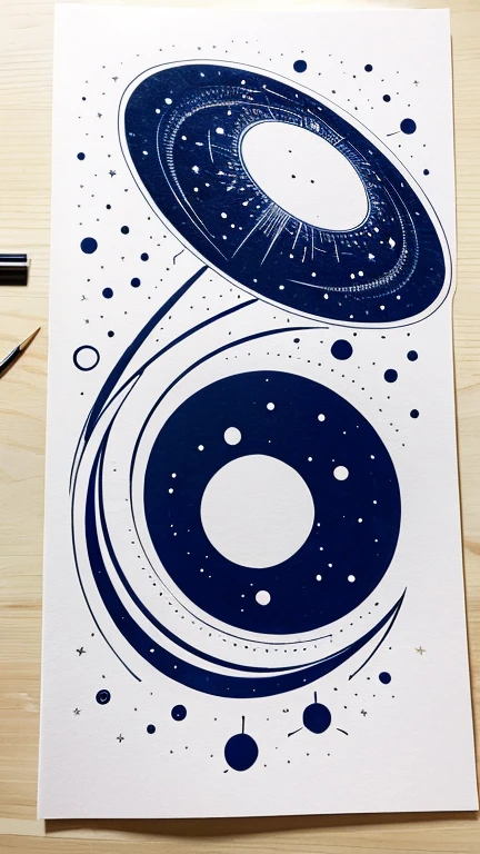 universe、star、abstract drawing、PAPERCUT