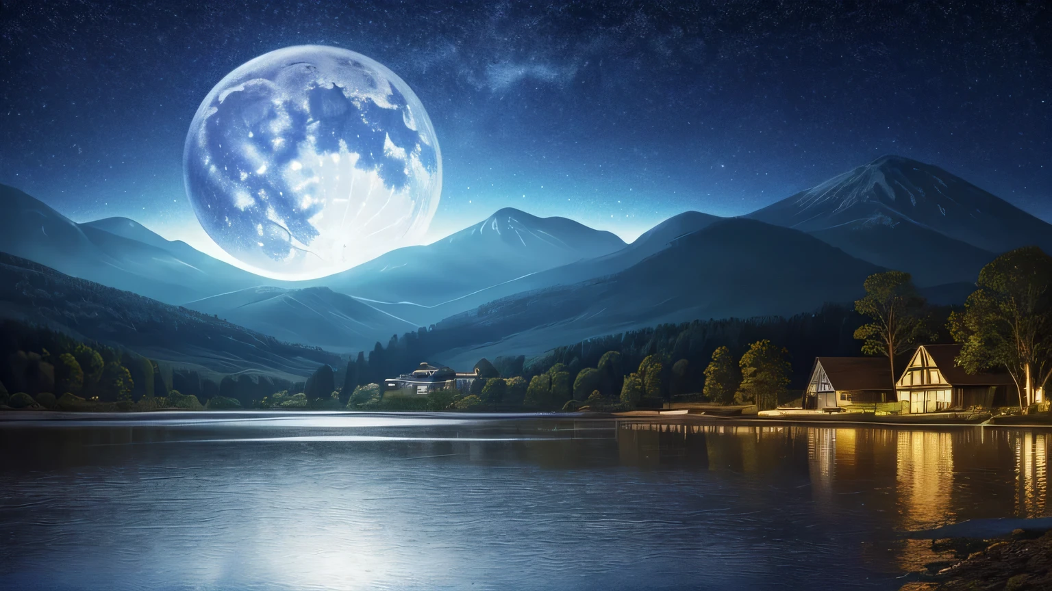 Painting of a river with stars and moon floating in the sky, Concept art inspired by Mitsuoki Tosa, pixiv Contest Winner, highest quality, Fantasy art, Beautiful anime scene, Bright Moon, Moonlight and Starry Sky Environment, Dream Painting, Art, Fantasy Landscape Painting, Fantasy Night, Anime Background, Background artwork, Great art, Atmospheric anime, Starry Sky, Detail enhancements.