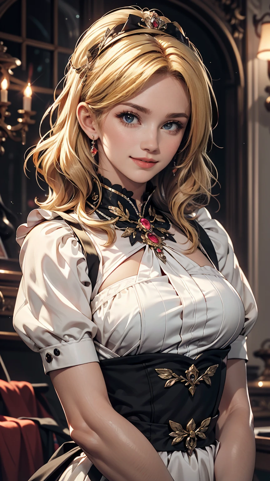 (UHD, retina, masterpiece, ccurate, anatomically correct, textured skin, super detail, high details, high quality, best quality, highres, 1080P, HD, 4K, 8k, 16k), (beautiful detailed eyes, beautiful detailed lips, extremely detailed eyes and face), studio lighting, physically-based rendering, vivid colors, [big tits, super big tits, super extra big tits, glamorous body], (crown, crown, purple cloak, white fur), (portrait, blonde hair, shiny hair, shiny skin), (bokeh), (tilt your head to the side:1.5), eye reflection, (blush, smile:1.5)、カウボーイショット、