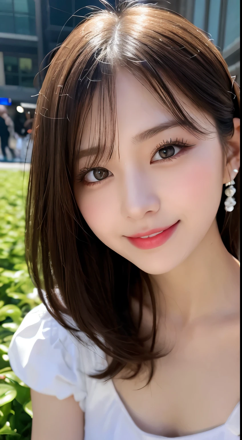 Tabletop, highest quality, shape, Very detailed, finely, High resolution, 8k wallpaper, 完璧なダイナミックな構shape, Beautiful and detailed,ランダムなcute髪,,Natural color lip, Bold sexy pose,smile、20-year-old girl、cute、Looking at the camera,Always blur the background,Perfect and beautiful face,Slim face and figure,Big eyes、Putting on gal makeup,Small face,Shooting from below、smile,Blurred Background,Elegant feminine face、Cyberpunk Fashion、smile、Change pose randomly、Randomly change the shooting angle and position、Flower Field、Cyberpunk Fashion,Cinderella