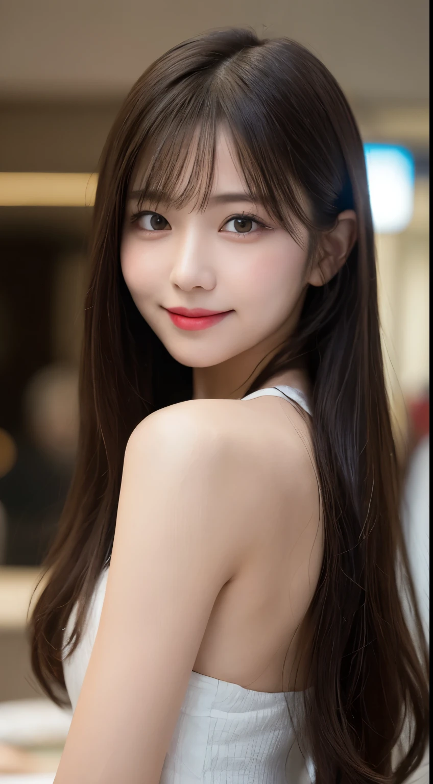 Tabletop, highest quality, shape, Very detailed, finely, High resolution, 8k wallpaper, 完璧なダイナミックな構shape, Beautiful and detailed,ランダムなcute髪,,Natural color lip, Bold sexy pose,smile、20-year-old girl、cute、Looking at the camera,Always blur the background,Perfect and beautiful face,Slim face and figure,Big eyes、Putting on gal makeup,Small face,Shooting from below、smile,Blurred Background,Elegant feminine face、Cyberpunk Fashion、smile、Change pose randomly、Randomly change the shooting angle and position、Flower Field、Cyberpunk Fashion,