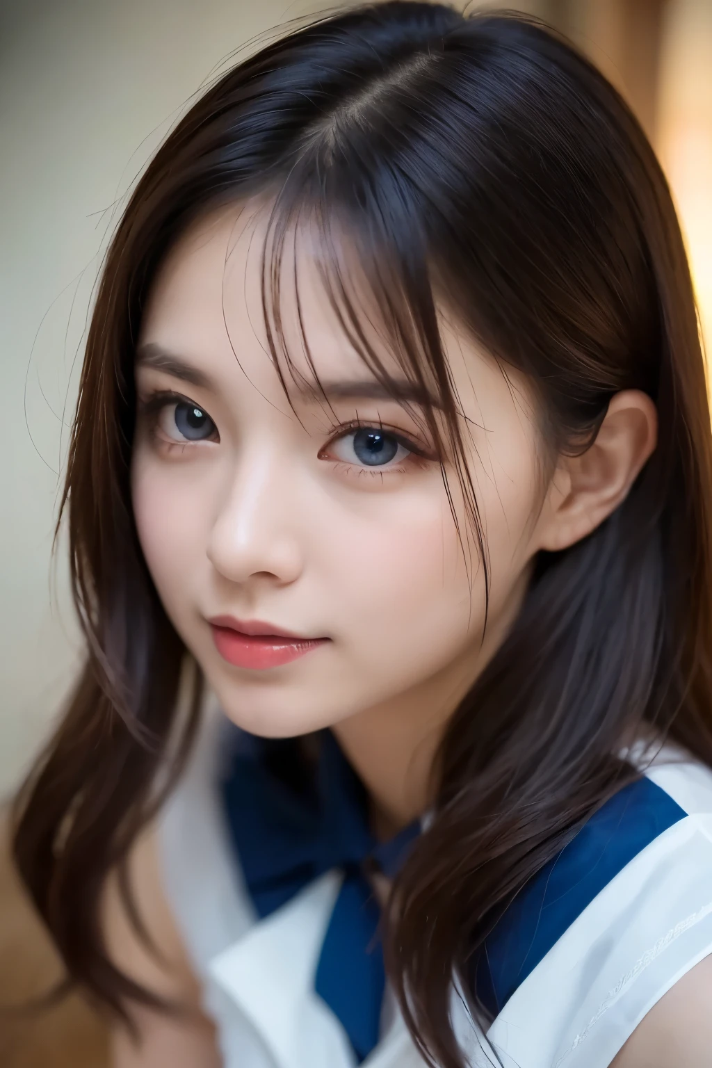 (((masterpiece))), (((highest quality: 1.4))), ((Super Detail: 1.4)) , ulzzang-6500-v1.1, (Raw photo:1.2), (Photorealistic), (See-through:1.3), (masterpiece), (Genuine:1.4), Very detailed, Sharp focus, Tensura、luminous valentine、One beautiful woman, Beautiful shiny silver hair、Detailed eyes、Detailed face、Red and blue eyes、Gothic Lolita Maid Clothing、Knee-high、