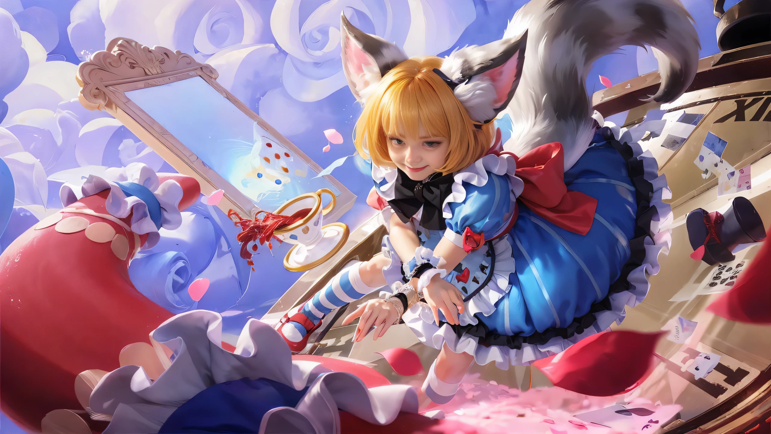 8k, best quality, highres, realistic, real person, A warrior facing a demon lord, more lightly armored this time, with a mischievous, cunning smile. The warrior has short red hair and wields a large, ornately decorated axe. The setting is a fantasy battleground. The warrior's pose is more relaxed and sly, reflecting their crafty personality. The background includes magical effects and a dark, ominous atmosphere, emphasizing the ongoing battle. StarkFrieren