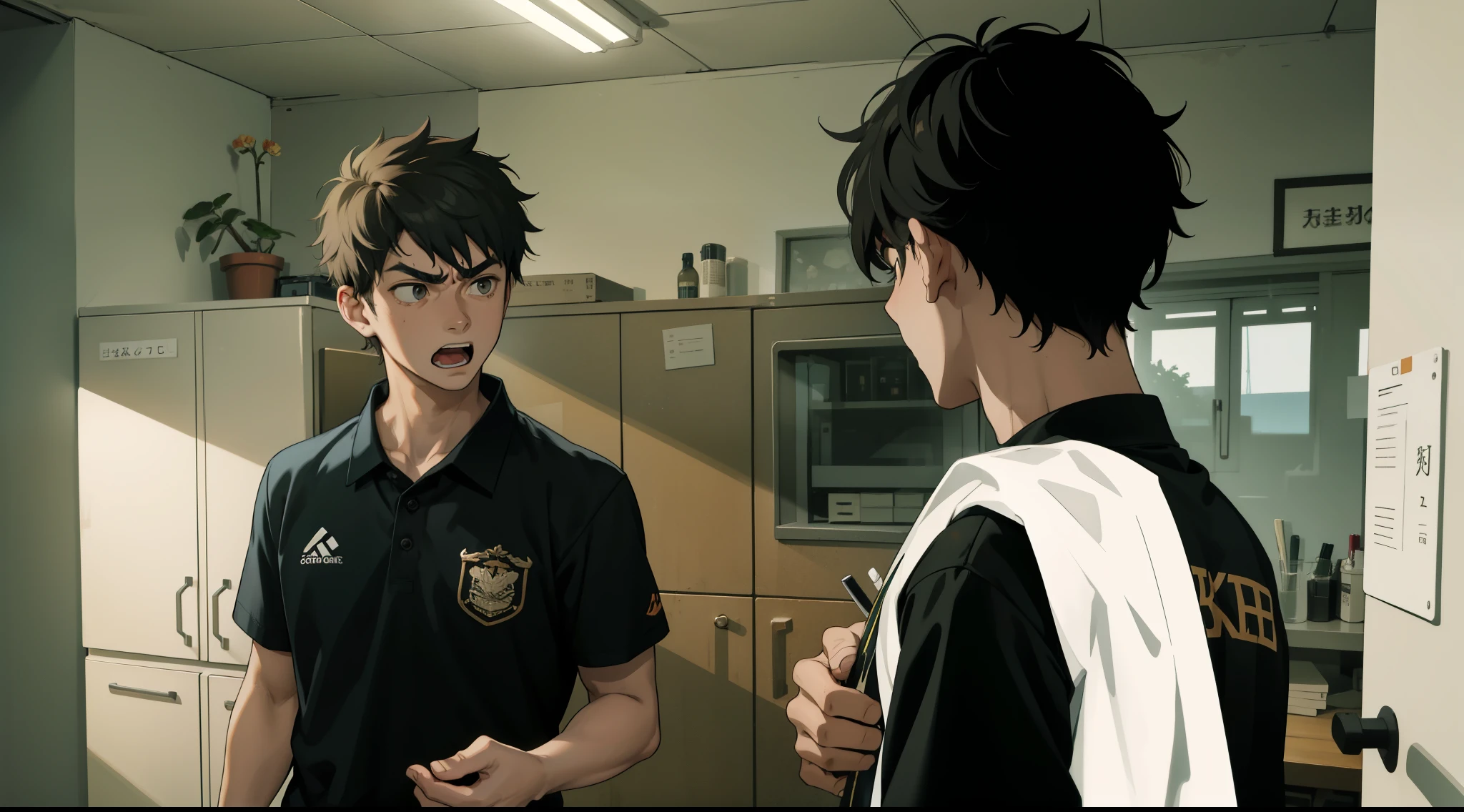 young 16 year old man is angry and speaks with anger