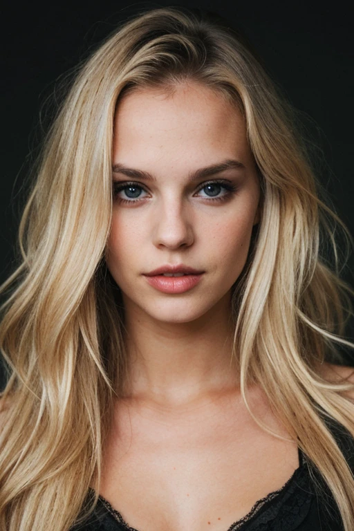 super cute blonde woman in dark theme