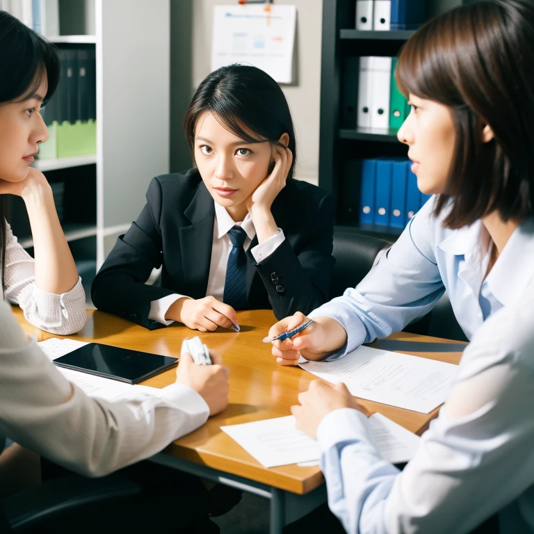 Leaders hold a meeting in their office