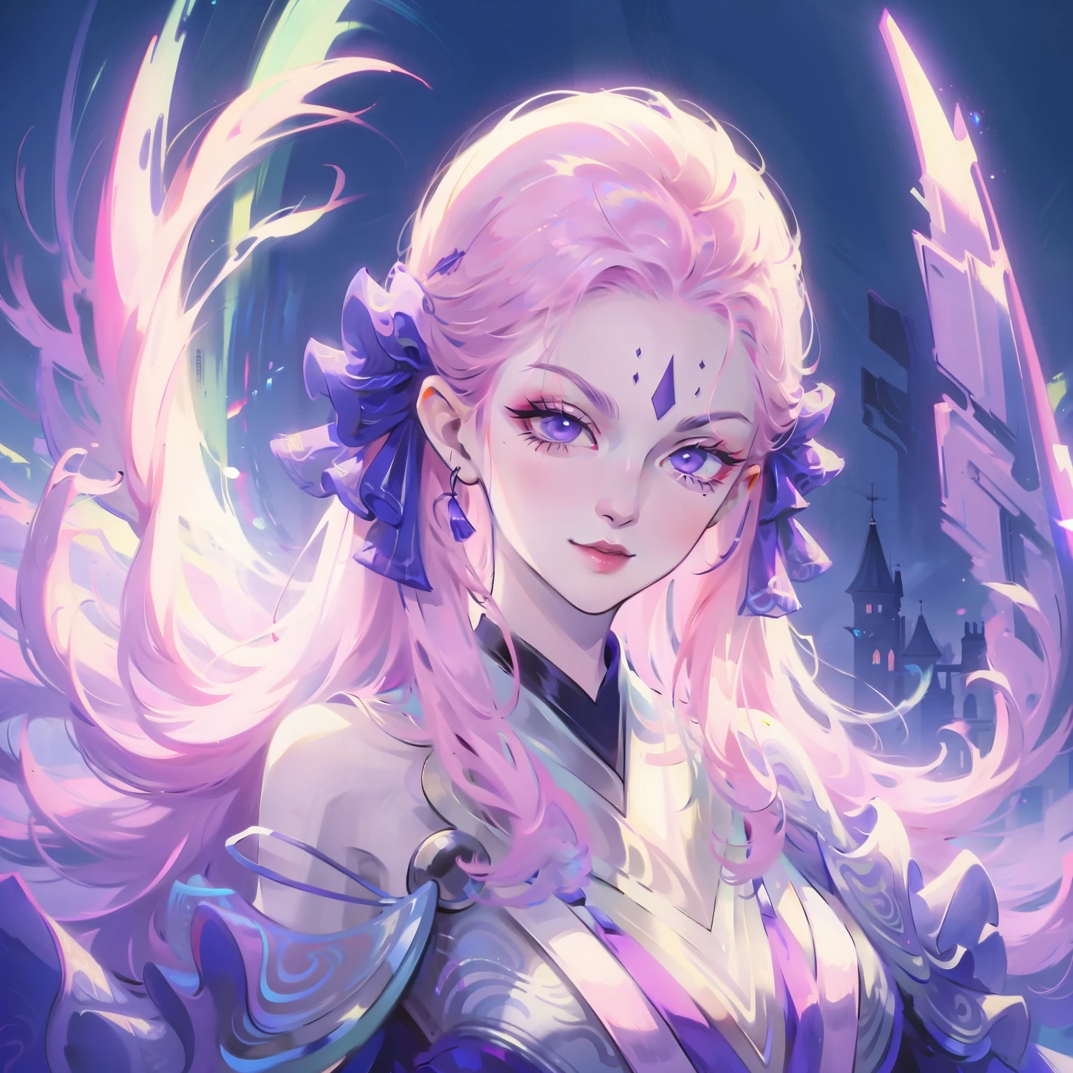 ((masterpiece)), ((best quality)), ((high resolution)), ((Fine details)), 1 Girl,Priscilla the hybrid, Smile