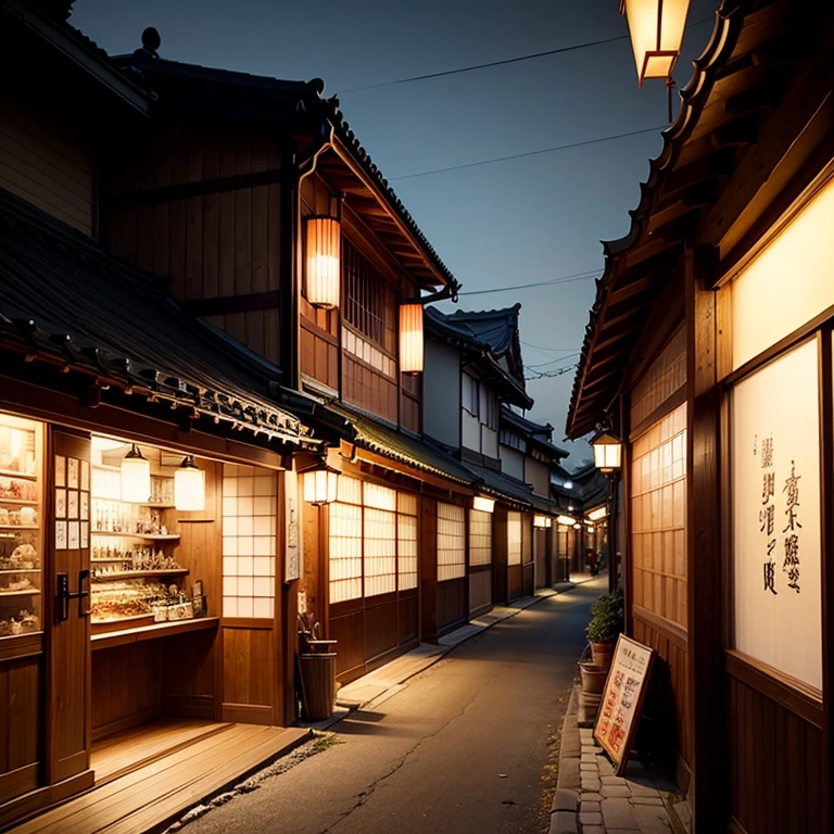 highest quality, masterpiece, Ultra-high resolution, (realism: 1.4), Original photo, In the Dark, Deep Shadow, Modest, Cold Light, Postmodern realistic style bar, Chinoiserie, Bucket Arch, wooden building, cyberpunk elements, Old townscape of Japan, Kyoto,