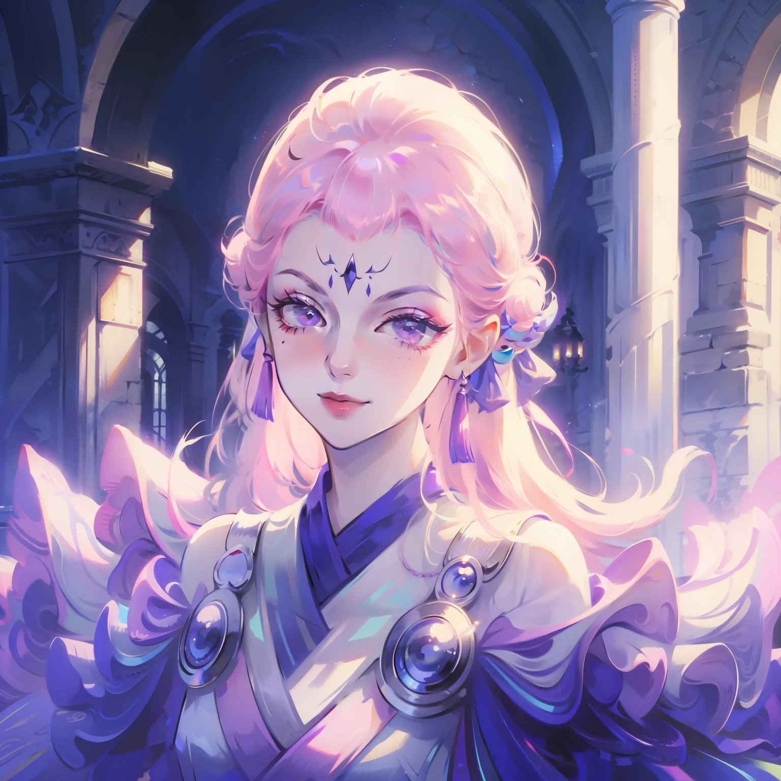 ((masterpiece)), ((best quality)), ((high resolution)), ((Fine details)), 1 Girl,Priscilla the hybrid, Smile