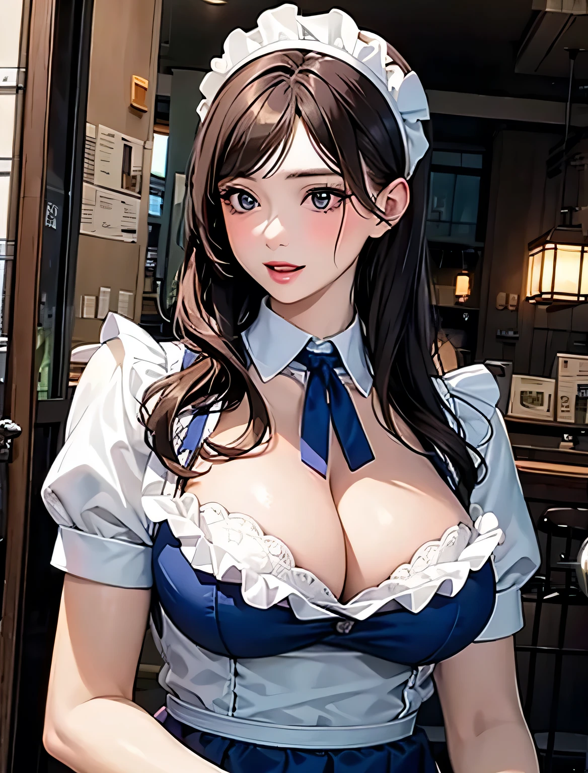 waitress Ruffled headband Large Breasts tits!giant tits,maid