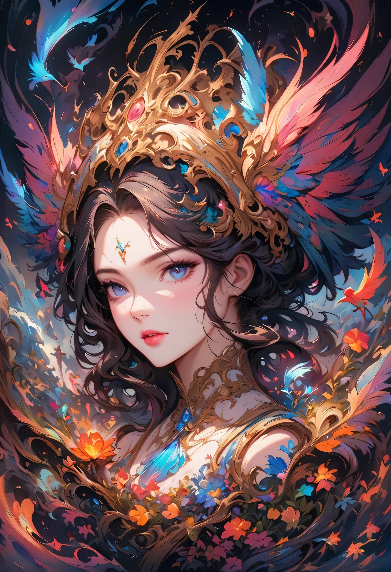 Longing for woman with feathers and feathered hats and swords, Beautiful character painting, Beautiful digital artwork, Fantasy art style, by Yang J, digital fantasy art ), Ross Tran 8 K, 8K high quality detailed art, A beautiful artwork illustration, beautiful digital art, Beautiful digital illustration, beautiful fantasy art, Guviz-style artwork