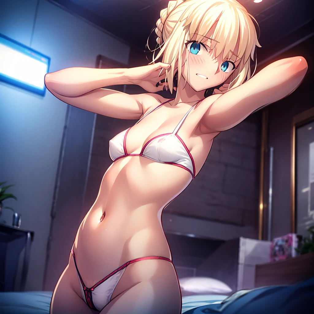 High resolution, {Things to know_f de stay night ufotable:1.15}, Rubio_ Best Quality, masterpiece, フルnude,Sweatだく,Blushing,smile,Armpitアップ,Sweat,Armpitを広げて見せている,bed,Moist,Blonde,whole body,pubic hairあり,Love juice,Armpit,side,sideの下,Armpitの下,sideアップ,Sweatをかいている,sideSweat,Upper Body, 1 person,sideズーム,Armpitズーム,Armpitを見せつける,sideを見せつける,Place your arms behind your head.,nude,Raise your arms, Inner cavity reflection,whole body,Two arms,Alone,sexy,1 personだけ,Looking at me,Semen dripping from the vagina,front,pubic hair,Obscene lines,Ray tracing,Slender body,E Cup,Embarrassing,Armpit強調,side強調,ArmpitSweat,sideSweat,Wet Skin,Open your mouth,Noise Reduction,((Place your hands behind your head)),Emphasis on the crotch,Chest Enhancement,stage,Perfect lighting,顔はfrontを見ている,Look up,looking at the camera,真front,I don't want to go away.,体をfront,両Raise your arms,Place your arms behind your head.,Embarrassing,Hands behind head,Hotel Rooms,bedの上,全naked,naked,Semen dripping from the vagina,bedに横たわる,Armpit見せポーズ,side見せポーズ,オイルを塗ったテカテカのsideの下を見せる、オイルを塗った光沢のあるsideの下:1.30、Surreal、sideの下、オイルを塗った光沢のあるsideの下:1.30、光沢のあるsideの下、オイルを塗ったぬるぬるのsideの下:1.30、ぬるぬるした光沢のあるsideの下:1.20、明るく詳細なsideの下、sideの下の細かいシワ:1.7、リアルなsideのシワ:1.7、sideの下を照らす光:1.4、side毛穴の細部まで), Armpit見せポーズ,side見せポーズ,素っnaked,naked体,Masturbation with a vibrator