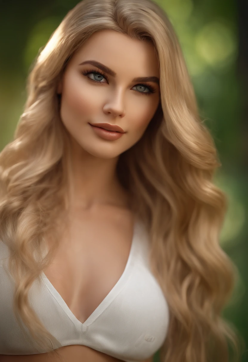 gorgeous woman with extra long wavy blonde hair, detailed alluring eyes, long sexy legs, wearing tiny shorts, t-shirt, ((detailed facial features)), (finely detailed skin), pale skin, realistic skin texture, extreme skin details, (pores:0.1), best quality masterpiece, photorealistic, hyperrealistic, detailed, 8k, HDR, (Soft color: 1.2), shallow depth of field, broad light, high contrast, backlighting, bloom, light sparkles, chromatic aberration, sharp focus, RAW color photo, in the park during the day