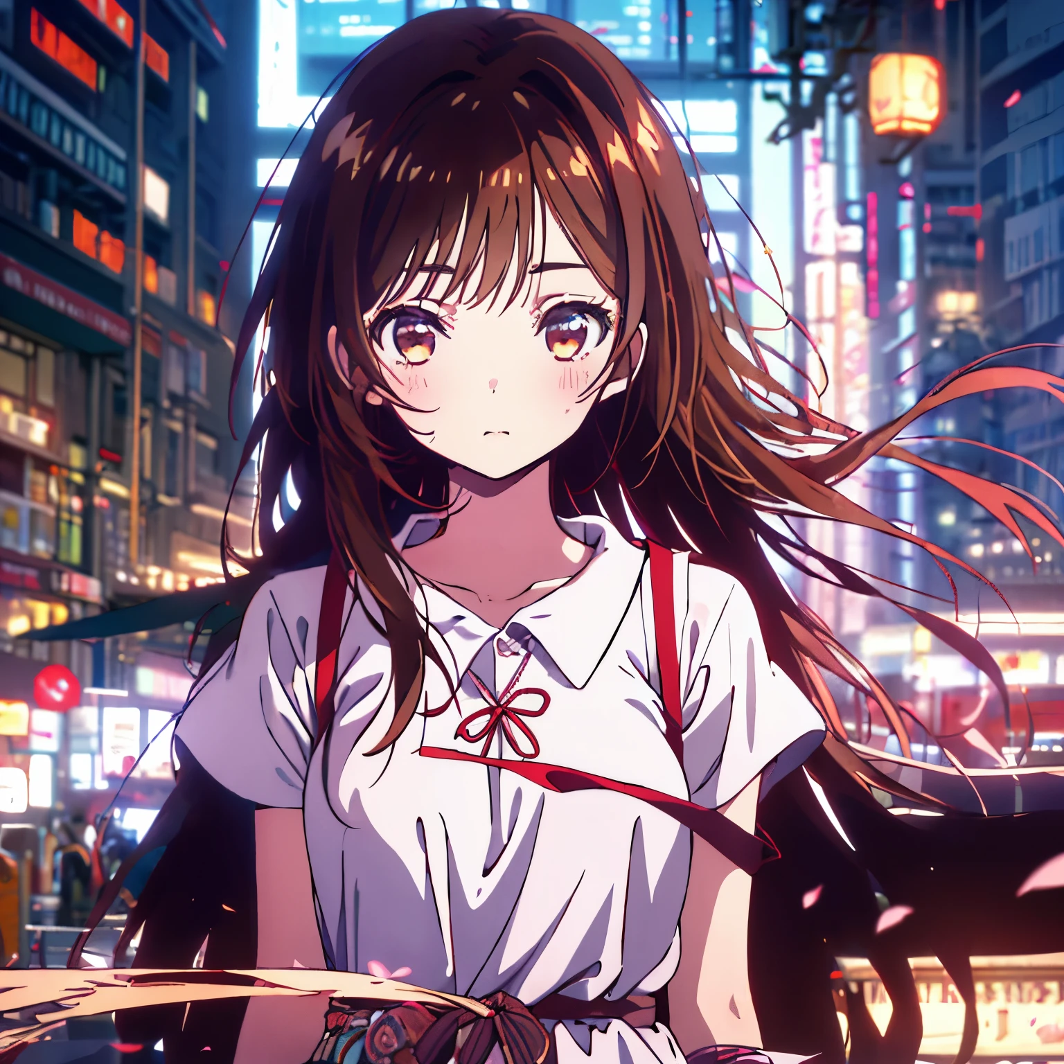 Masterpiece、Chizuru Mizuhara、Long Hair、Brown Hair、Red hair tips、Pink dress、