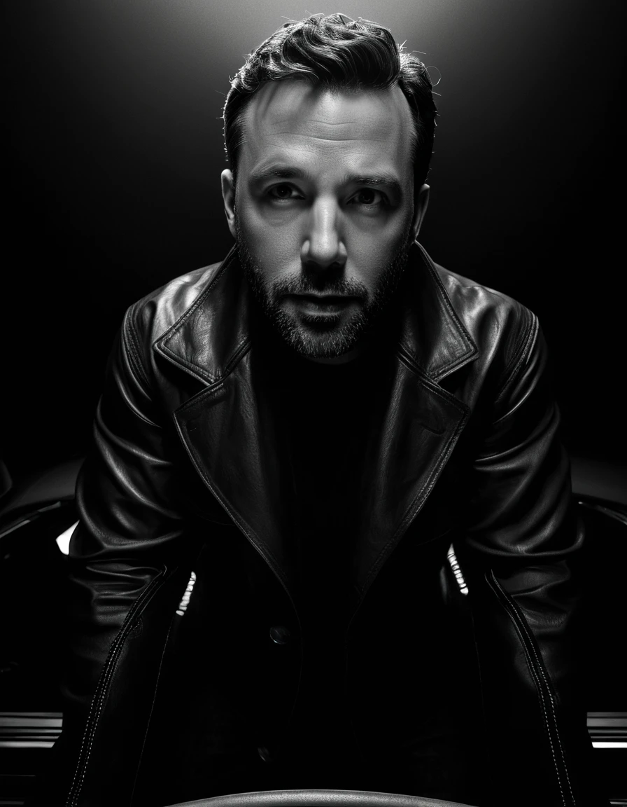 (best quality,4k,8k,highres,masterpiece:1.2),ultra-detailed,(realistic,photorealistic,photo-realistic:1.37), Ben Affleck, expressionless face, detailed eyes and lips, monochrome, black and white, lifeless portrayal, high contrast, dramatic shadows, fine lines, grayscale tones, chiaroscuro, exquisite shading, portrait, emotionless depiction
