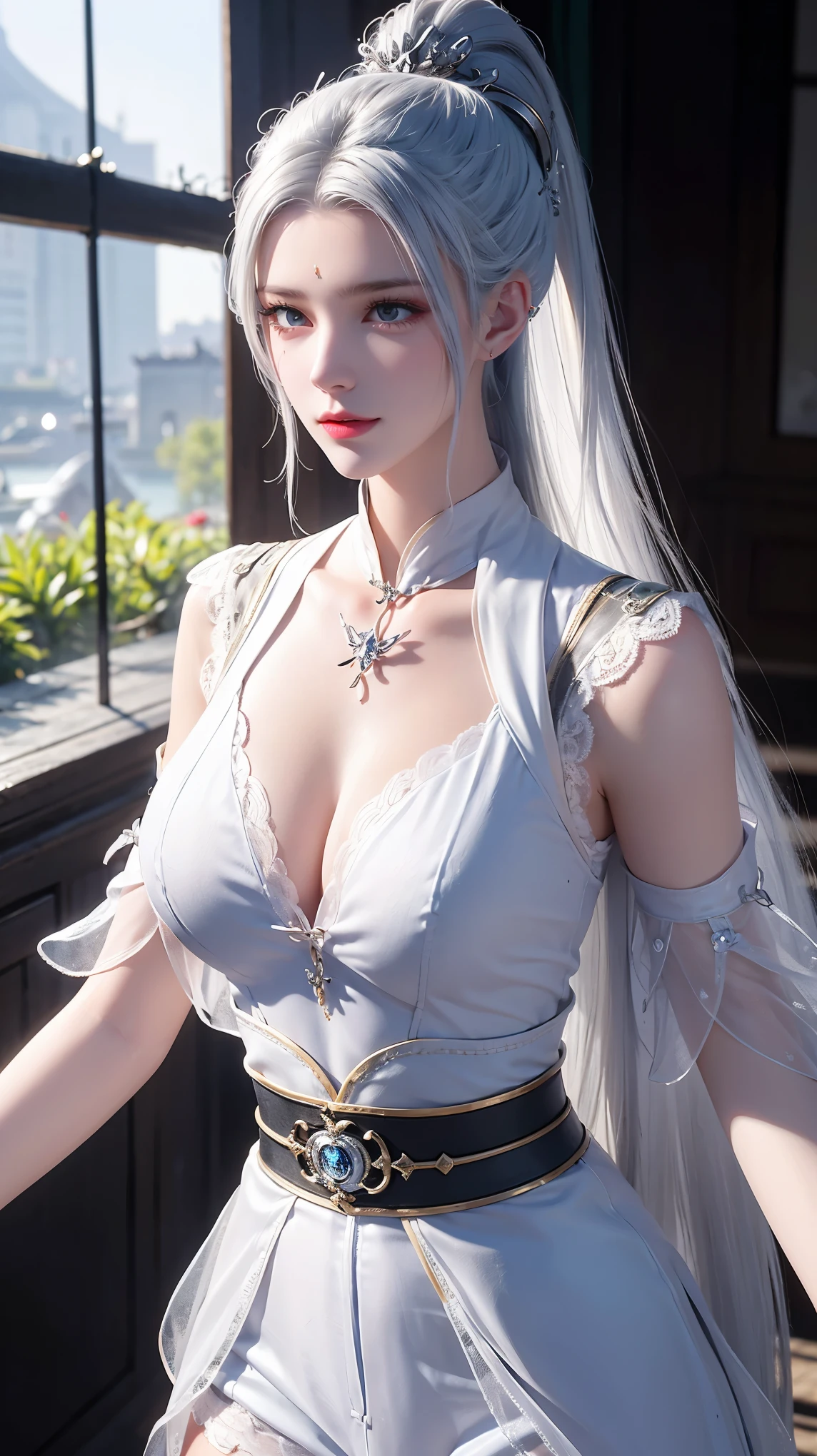 a white hair、Close-up of woman wearing white mask, Beautiful character painting, guweiz, Gurwitz-style artwork, White-haired god, author：Yang Jie, Epic and beautiful character art, Stunning character art, author：Fan Qi, by Wuzhun Shifan, pixiv art street guweiz, Single ponytail, insult, High Ponytail, tall and big, Long legs, (Sleeveless lace shirt), (shorts), (Striped )), ((Striped )), Walk, elegant, dignified, woman, Beautiful curves, sweet smile, Strong sense of detail and layering, color丰富绚丽, Has a unique texture, Colorful, color, vivid, design art, 16K, Ultra Detailed, {{illustration}}, {Extremely refined}, {Exquisite surface treatment}, Ultra Detailed, Delicate and shining eyes, {{Movie Lighting}}, Extreme lighting effects, Model: realism, CFG size: 12, Laura: Bright texture (1.35), high quality, masterpiece, Exquisite facial features, Delicate hair depiction, Detailed depiction of the eyes, masterpiece, best quality, Ray Tracing, Extremely detailed CG unified 8k wallpaper, masterpiece, best quality, (1 girl), 完美woman身材, (((tight white t shirt))), beautiful eyes, (Delicate face), Black short hair, Tie your hair up, Light blue hairpin, Black Silk Frame Glasses, In class, (White skin), (Optimal lighting), (Super intricate details), 4k unity, (Ultra Detailed CG), Showing off her white legs, , Hot Pants, shorts,