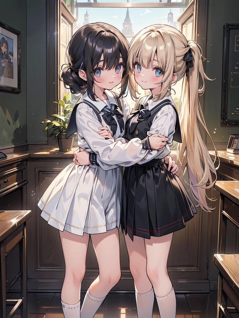 Beautiful sisters　mini skirt　smile