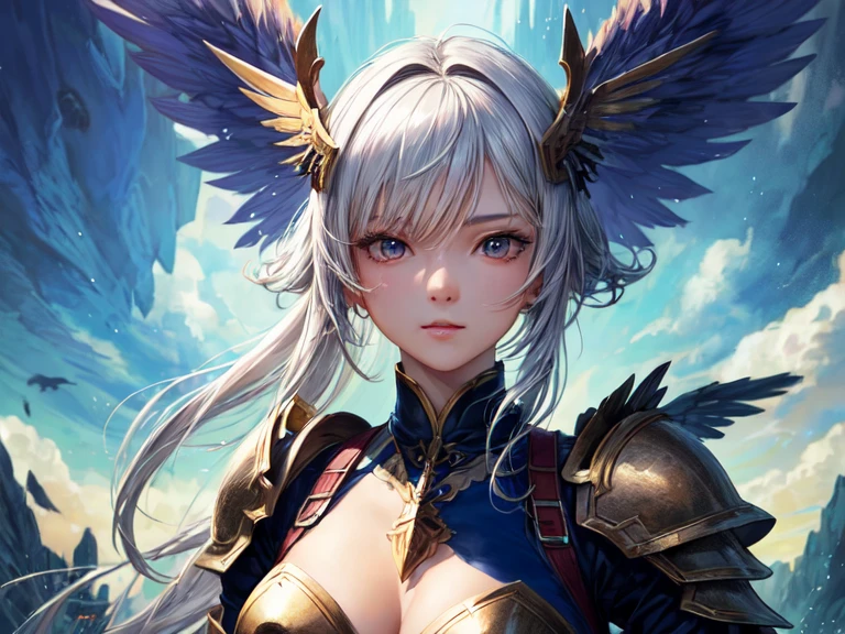 ((best quality)), ((masterpiece)), (detailed), Perfect face，whole body，Woman in futuristic clothing，With wings, Archangel Knight，girl, Armor Girl, 穿着机甲网络装甲的girl, 十二生肖girl的骑士, Mechanized Warrior Girl, Anime Fantasy Artwork, 女性动作动漫girl, 美丽的天使girl, Portrait of the Zodiac Girl Knight, Anime Fantasy Illustration, As a mysterious Valkyrie, Anime Fantasy Artwork