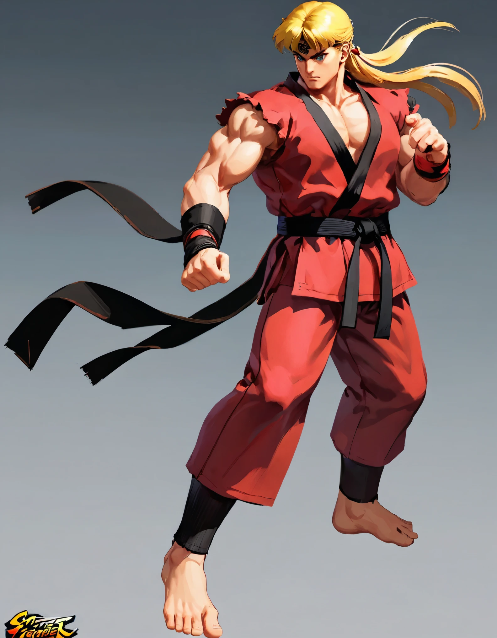Ken Masters with red gi black belt Capcom Street Fighter