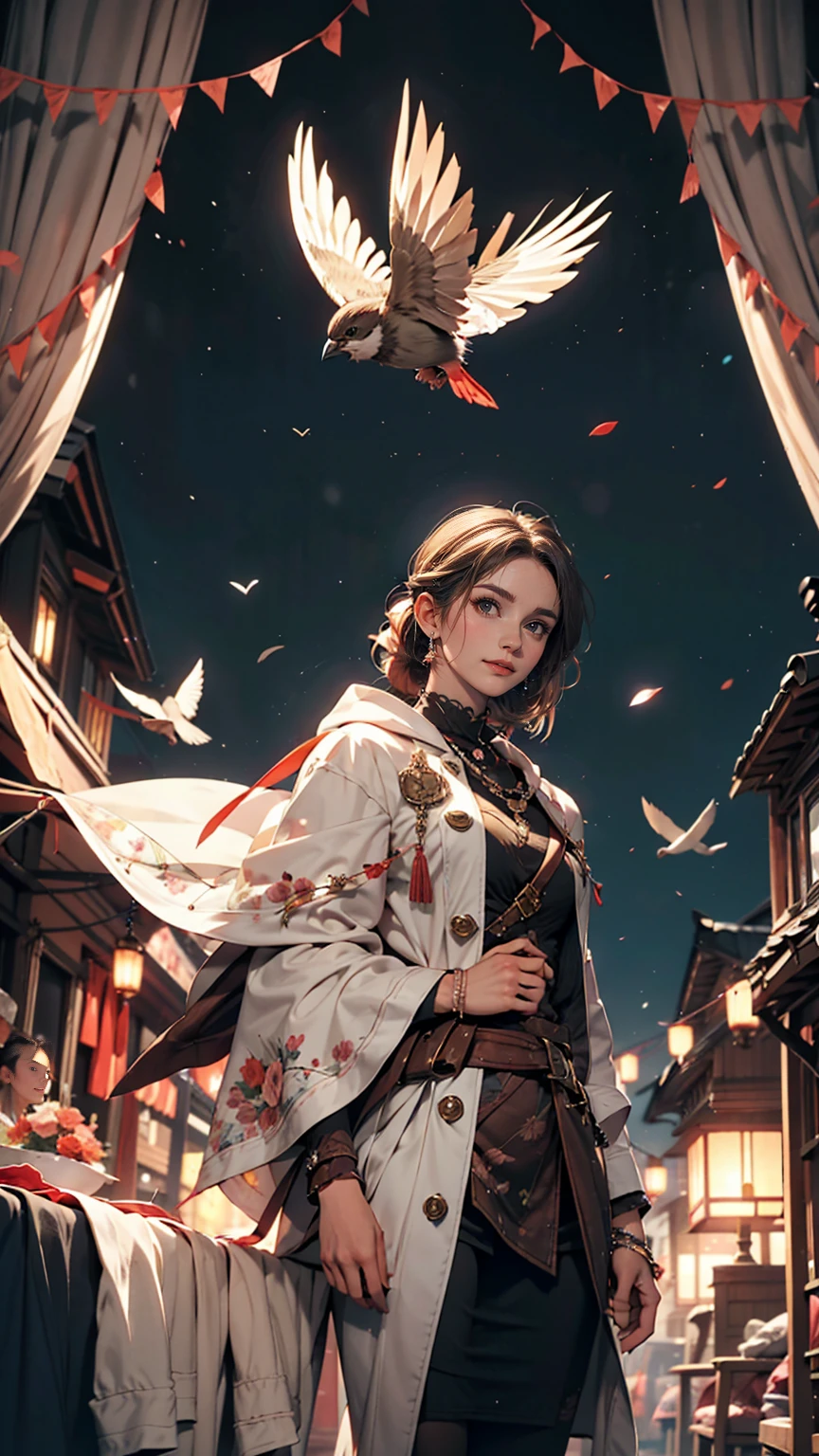 Sparrow's Door Lock、Suzume Iwato、high school girl、ponytail、Standing in front of an old floating door、3Holding a four-legged child's chair