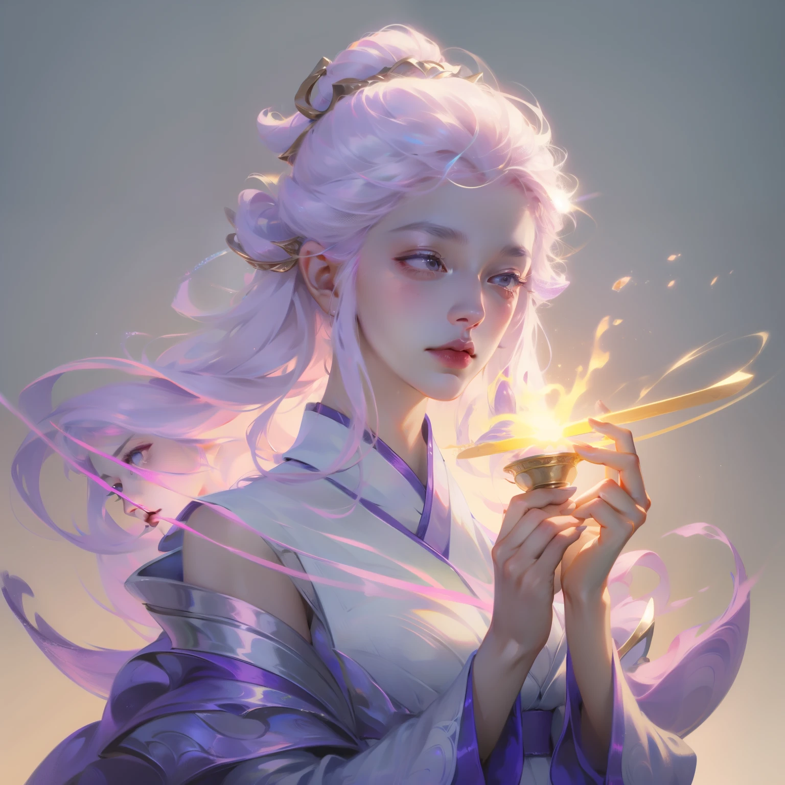 A girl, Chinese Clothing, whole body, Sunlight, Clear face, Clean white background, masterpiece, Super Detail, Epic creation, Ultra HD, high quality, Extremely detailed, official art, 8K Wallpaper, Super Detail, 32k