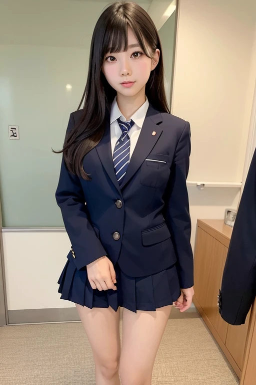 Close up portrait of Japan woman in short skirt, goddess of Japan, Sexy Girl, Japanese Models,Twin-tailed、 Beautiful Asian Girl, a japanese girl, a japanese girl, Chest that looks like it's going to burst, Man Japan Woman, Phenomenal cuteness、Open crotch、panty visible、Raised pubis、Phenomenally cute schoolgirl、Japan Girl Uniform、Wearing Japan 、Japan School Uniforms、a hyperrealistic 、Dressed as a 、a hyperrealistic 、Wearing a uniform、Realistic 、Girl in Uniform、Wearing a uniform、 Pose、full body Esbian、Nice skin、glistning skin、lovely thighs、glowing thigh、shining legs、bare-legged , High School in Japan 、Idol、Korean Idol、Invite you inside、Inviting eyes