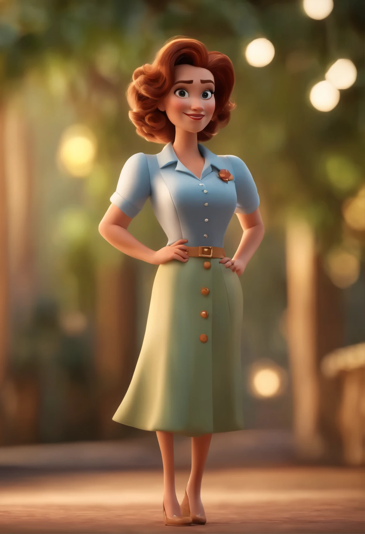 Personagem de desenho animado de uma mulher branca, cabelo rosa claro, olhos castanhos escuros, um personagem animado, Caractere estilizado, animation style rendering, 3D estilizado, Stylized 3D rendering, toon render screenshot, Personagem 3D, Personagem 3D, Stylized 3D rendering, 3D character rendering, personagem de desenho animado, Personagem de close up, Pose de personagem, (Estilo Pixar) (parte mestre:1.2) (Bokeh) (melhor qualidade) (pele detalhada) (textura detalhada) (8k) (argila) (cinematic lighting) (sharp focus，Senta e vaza a parte superior do corpo
