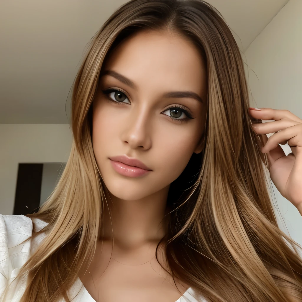 Chica hermosa, Brazilian model, 23-year-old blonde model, modelo rubia mirando a la camara, mujer de rostro hermoso, mujer de cabello largo,