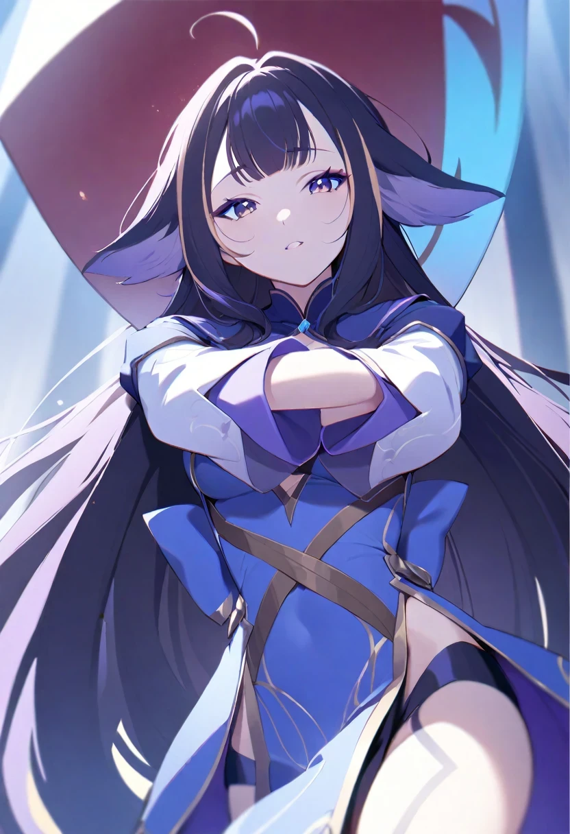 (shylily/(Twich/):1.5),(masterpiece:1.2),(best quality:1.2),Hanfu female swordsman, Heroes of the Three Kingdoms, (He holds a large sword in each hand.), She has long hair tied back, Wearing a seductive Chinese dress, Raise the sword to the audience, Staring at you, Dynamic poses,
