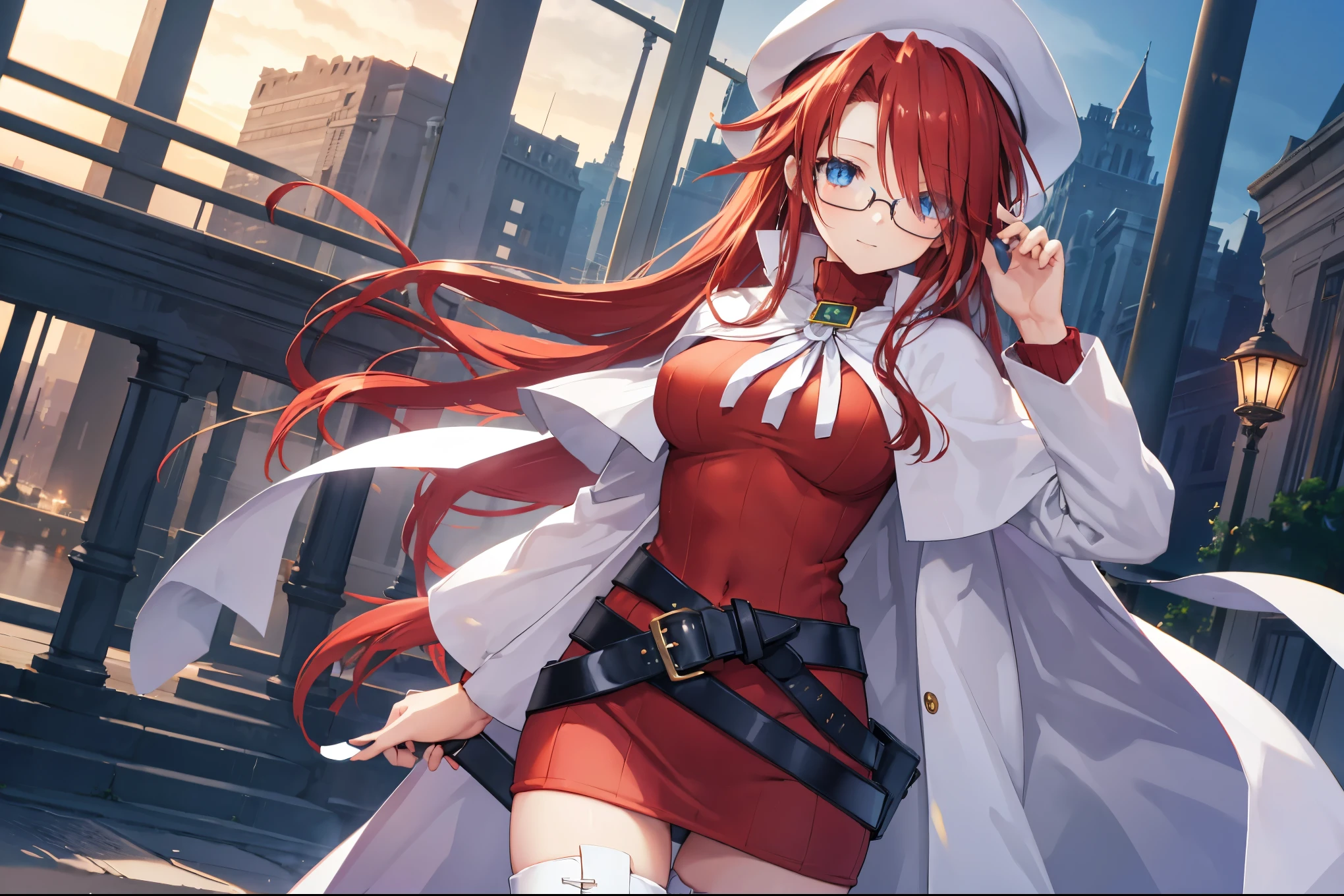 pov,(nsfw:1.2),summonnightaty, aty, (young:1.3),long hair, blue eyes, red hair, beret, hat, glasses,
BREAK long hair, thighhighs, hat, dress, boots, glasses, belt, cape, sweater, zettai ryouiki, beret, thigh boots, white footwear, ribbed sweater, loose belt,solo,
BREAK outdoors, fantasy,on_a_ship,
BREAK (masterpiece:1.2), best quality, high resolution, unity 8k wallpaper, (illustration:0.8), (beautiful detailed eyes:1.6), extremely detailed face, perfect lighting, extremely detailed CG, (perfect hands, perfect anatomy),covered_nipples,covered_navel,light_smile ,(half_eyes:1.4),sword,armpit,sleepy,dynamic_standing,barrel,red_sweater,apart_legs,magical_effect,focus_breasts,spread_legs, Labia minora