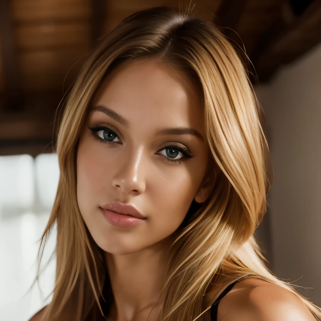 Chica hermosa, Brazilian model, 23-year-old blonde model, modelo rubia mirando a la camara, mujer de rostro hermoso, mujer de cabello largo,