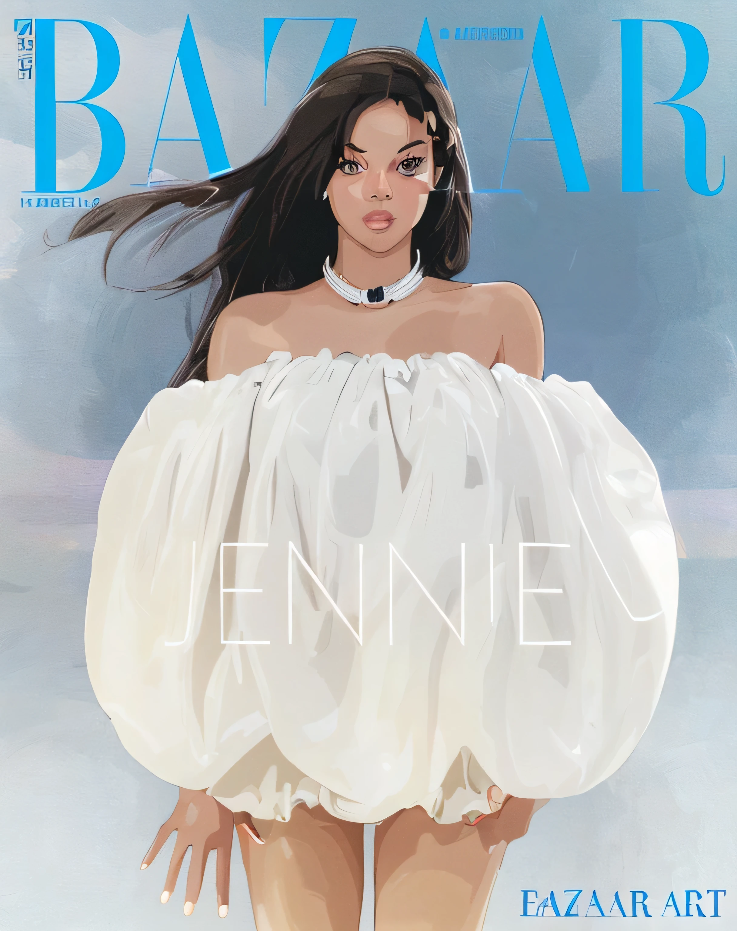 Best Quality, masterpiece, 4k, 8k, fashion magazine cover, vector illustration style, vector art, vector style, vector illustration, clear shape, clear face, clean colour