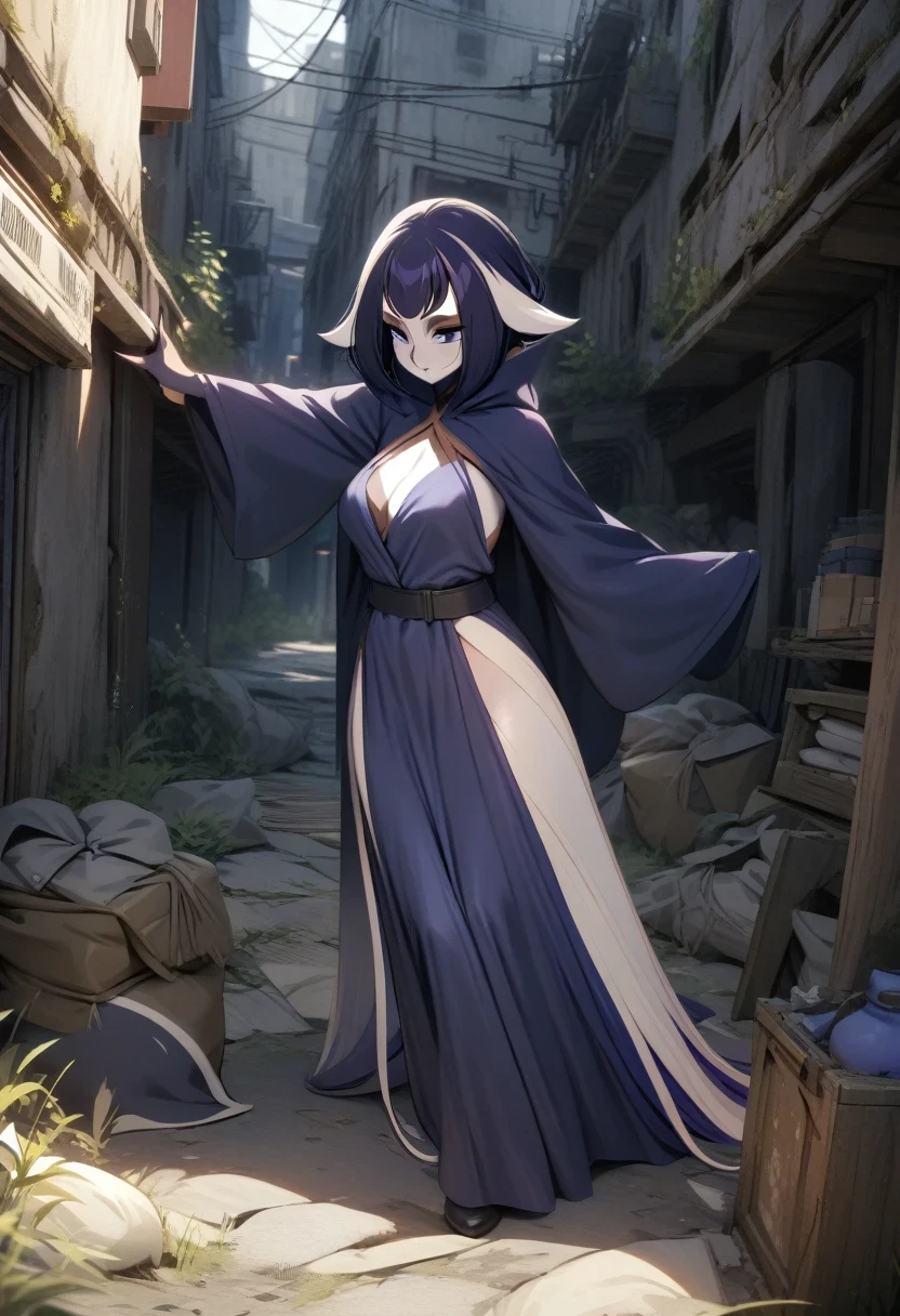 (shylily/(Twich/):1.5),(masterpiece:1.2),(best quality:1.2),masterpiece, best quality, sexy beautiful woman,,bun, beautiful eyes, Wearing a stalker costume, Searching for supplies in a dead, abandoned city