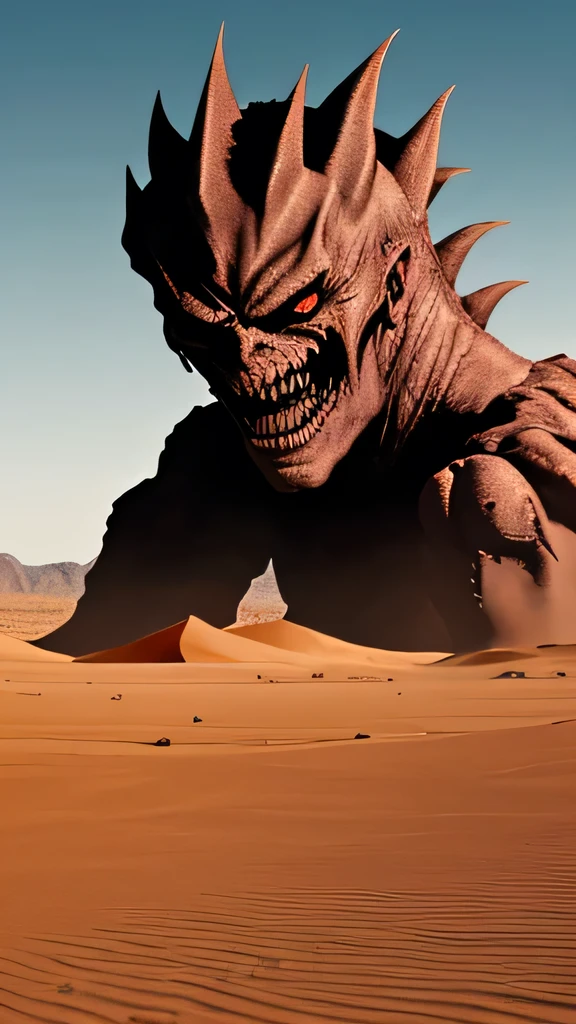A scary big monster in desert
