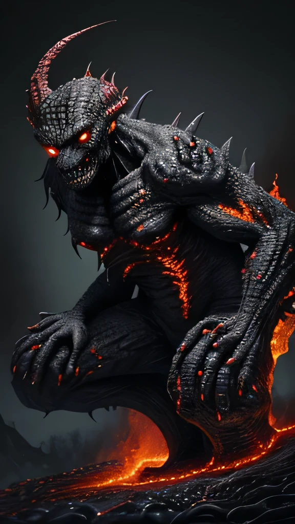 Scary monster made of lava