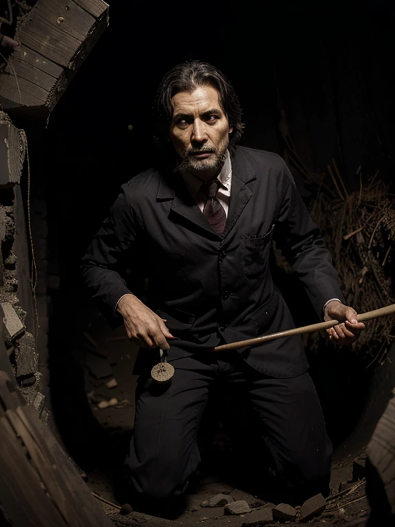 Scary Crow Doctor in a Deep Hole