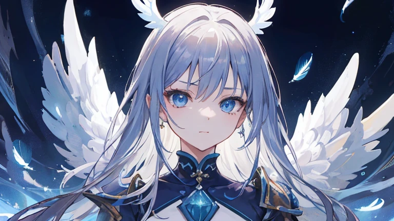 ((best quality)), ((masterpiece)), (detailed), Perfect face,Woman dressed in futuristic clothing,Standing in front of a big tree,Feather wings behind, Archangel Knight,girl, Armor Girl, 穿着机甲网络装甲的girl, 十二生肖girl的骑士, Mechanized Warrior Girl, Anime Fantasy Artwork, 女性动作动漫girl, 美丽的天使girl, Portrait of the Zodiac Girl Knight, Anime Fantasy Illustration, As a mysterious Valkyrie, Anime Fantasy Artwork