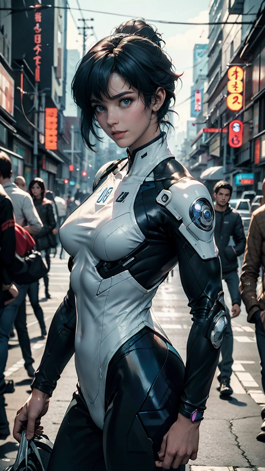 Major Kusanagi Motoko from Ghost in the Shell、Wear a riding suit that shows your body lines、The opening scene of the movie