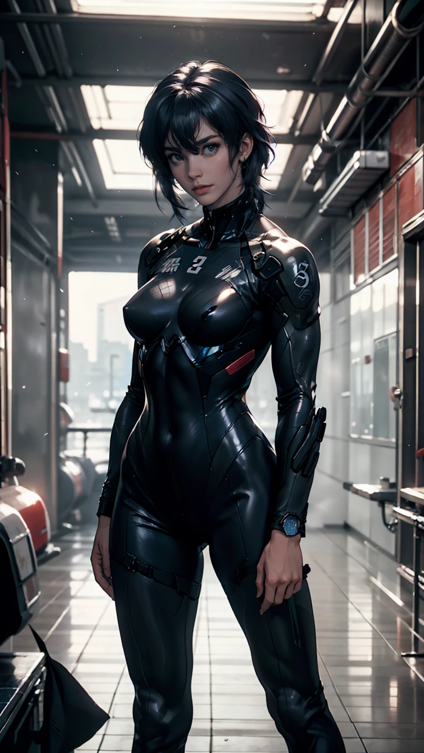 Major Kusanagi Motoko from Ghost in the Shell、Wear a riding suit that shows your body lines、The opening scene of the movie