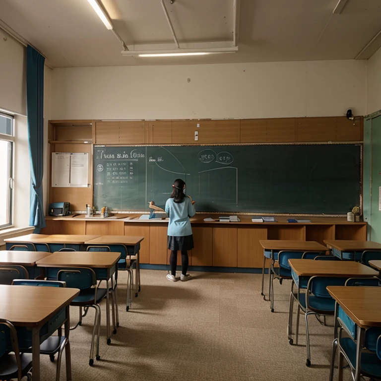 Classroom in which the students are cats and the teacher is a very old sea horse.