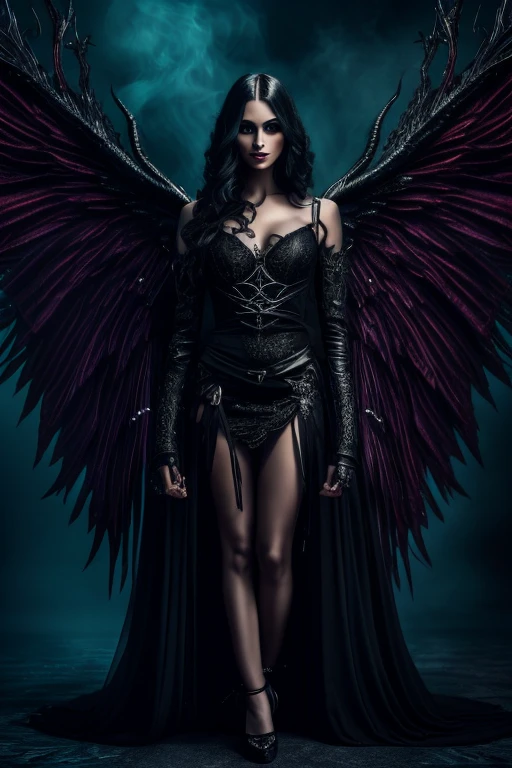 (best quality,4k,8k,highres,masterpiece:1.2),demonic,woman,opium,metadone,addiction,dark,powerful,fantasy,illustration,glowing eyes,ominous,mysterious,smoke,breathtaking,evil,beautiful detailed face,black dress,long flowing hair,enchanted,otherworldly,ethereal,shadowy figures,wisps of smoke,demonic wings,temptation,surreal,haunting,gothic,dark fantasy,dystopian,reality warping,magic,alluring,enchantress,dangerous,tormenting,mesmerizing,pheromones,seductive,spellbinding,devilish,black magic,intoxicating,dim lighting,rich color palette,lush details,vivid colors