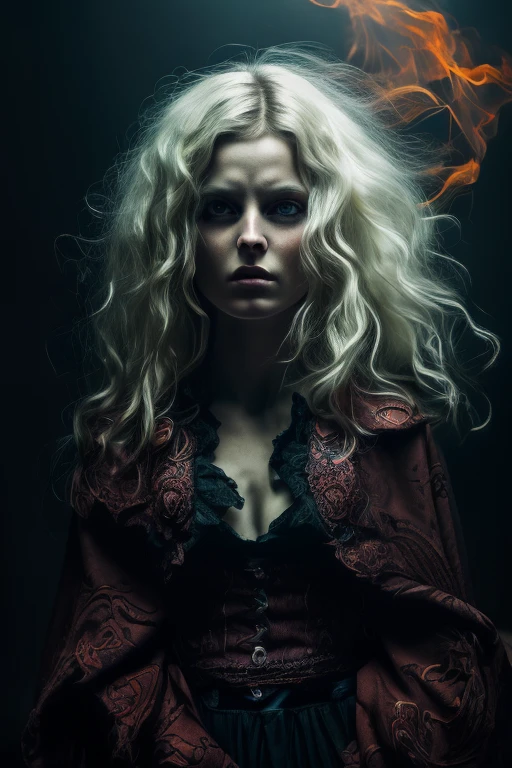 (best quality,4k,8k,highres,masterpiece:1.2),ultra-detailed,(realistic,photorealistic,photo-realistic:1.37),illustration,oil painting,addictive,haunting demonic figure,terrifying expression,unearthly eyes,dark and sinister atmosphere,pale complexion,ominous shadows,opium references,smoky background,ghostly hands,detailed folds of clothes,expressionist brushstrokes,vibrant colors,contrasting light and dark tones,symbolic,menacing presence
