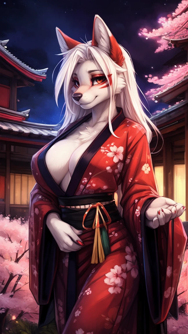 Nude Anthropomorphic sexy white fox , making traditional tea, tea ceremony in the moonlight, view from below looking up, photorealistic, high quality photography, 