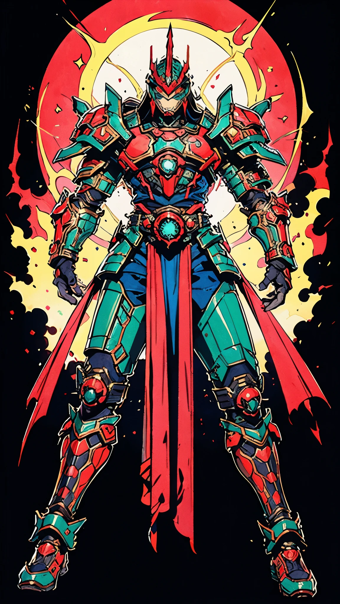 A man wearing a full-face helmet, a fantasy-style biotech armored combat suit, green eyes, (a composite layered chest armor), fully enclosed shoulder guards, matching arm and leg guards, the belt is adorned with Beetle-shaped gem, (the color scheme is primarily black with red accents), the design balances heavy with agility, a high-tech bio-mecha armor, (Dynastinae concept Armor, stand on the top of a skyscraper in a futuristic sci-fi city), this character embodies a finely crafted fantasy-surreal style armored hero in anime style, exquisite and mature manga art style, (element, plasma, energy, the armor glows), ((male:1.5)), metallic, real texture material, dramatic, high definition, best quality, highres, ultra-detailed, ultra-fine painting, extremely delicate, professional, perfect body proportions, golden ratio, anatomically correct, symmetrical face, extremely detailed eyes and face, high quality eyes, creativity, RAW photo, UHD, 32k, Natural light, cinematic lighting, masterpiece-anatomy-perfect, masterpiece:1.5