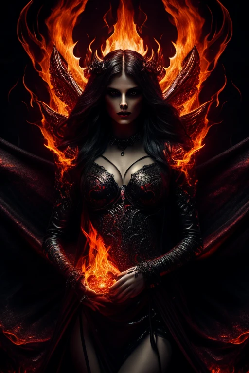 best quality,4k,8k,highres,masterpiece:1.2,ultra-detailed,realistic:1.37,detailed fiery demoness in flowing and sticky lava,fiery demon sisters in flames,frightening demonic beings,beautifully detailed and fierce,ominous red and orange hues,eerie illuminating light,nightmarish realm,burning embers of darkness,emerging from the depths,evil and seductive enchantresses,dancing flames and swirling smoke,demonic elegance and power,menacing eyes and sly smiles,demonic figures emerging from the fire,dark ethereal atmosphere,dark fantasy artwork,macabre and haunting scene,demonology and folklore-inspired,mystical and otherworldly presence,infernal beauty and terror,demonic sisterhood with infernal powers,poised and confident stance,glowing tattoos of arcane symbols,fantasy illustration with photorealistic details,demonic beings with mesmerizing eyes,expressive and captivating faces,sparks of flames and molten lava,composing a sinister ritual,molten lava flowing in intricate patterns,demonic energy radiating from their bodies,glimmers of infernal magic,shadows dancing in the flames,ominous and foreboding presence,subtle yet powerful textural details,creating an immersive and atmospheric artwork.